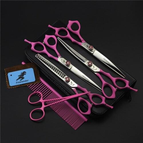 7inch big or Small Tooth Pet grooming scissors sets,pet scissors,STRAIHT & THINNING & CURVED scissors 4pcs/ set