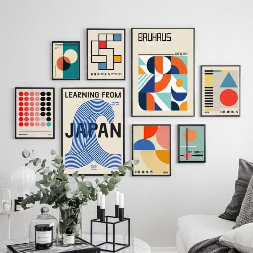 Bauhaus Geometric Lines Abstract Wall Art Canvas Painting Posters And Prints Living Room Modern Decor Nordic Style Decoration
