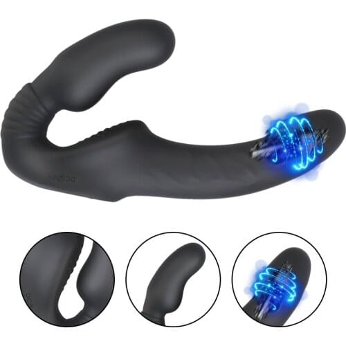 Wireless Strap-on Dildo G Spot Anal Prostate Massager Female Masturbation Dildo Vibrator Sex Toys for Lesbian Dual Penis Head