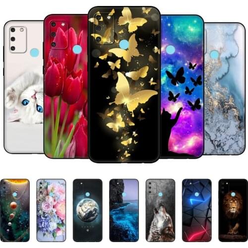For HONOR 9A Case 6.3" Soft Silicon Tpu Back Phone Cover For Huawei Honor 9A 9 A MOA-LX9N Protective Coque Bumper black tpu case
