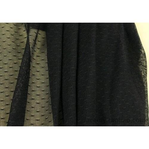 BLACK color 500meters/lot 165cm width dotted soft mesh fabric DHL frees shipping