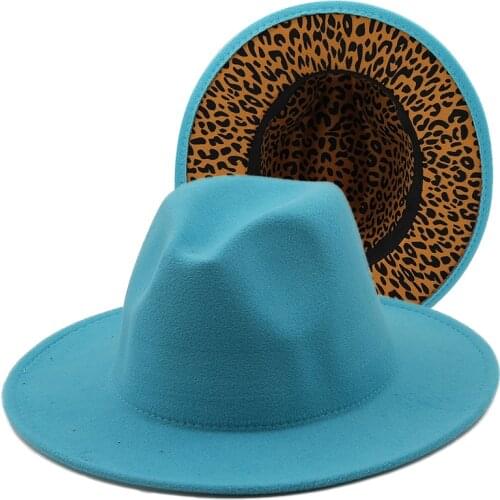 Ins Hot 2021 New Two Tone Color Autumn And Winter Fashion Fedora Hat For Women Men Wool Felt Wide Brim Casual Fedora Caps