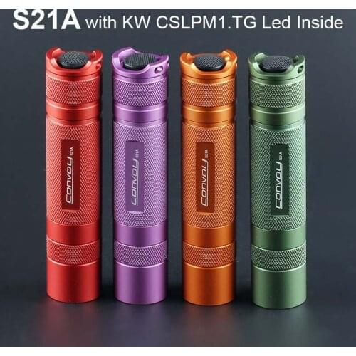 Flashlight Torch Convoy S21A with KW CSLPM1.TG LED Inside S2+ Plus 21700 Version Flash Light Camping Fishing Work Lantern