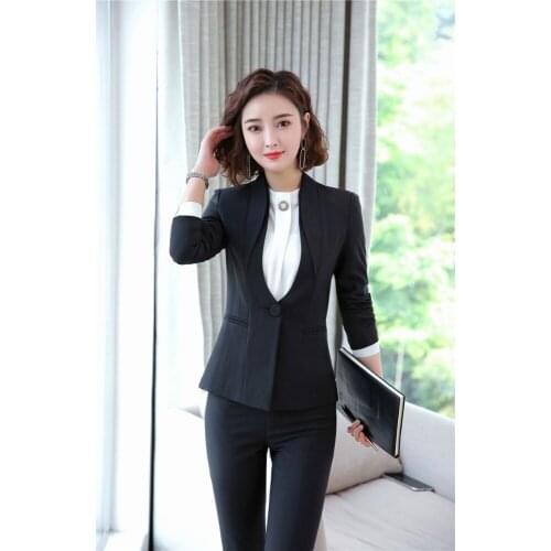 Formal Uniform Designs Pantsuits Women Business Work Wear With Pants and Blazer Coat Autumn Winter OL Styles Pantsuits Blazers