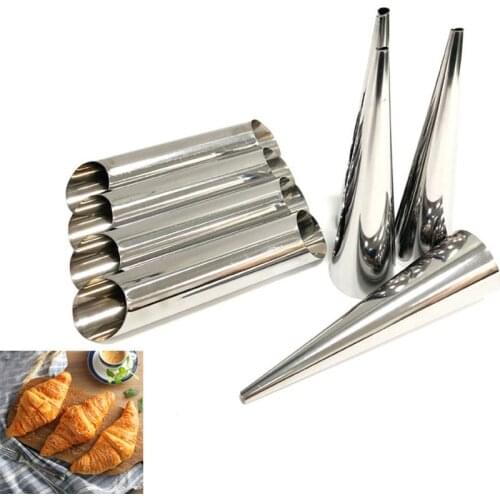 Stainless Steel Puff Pastry Cream Horn Mold Pastry Roll Horn Croissant Mold Cone Tubular Shaped Mold