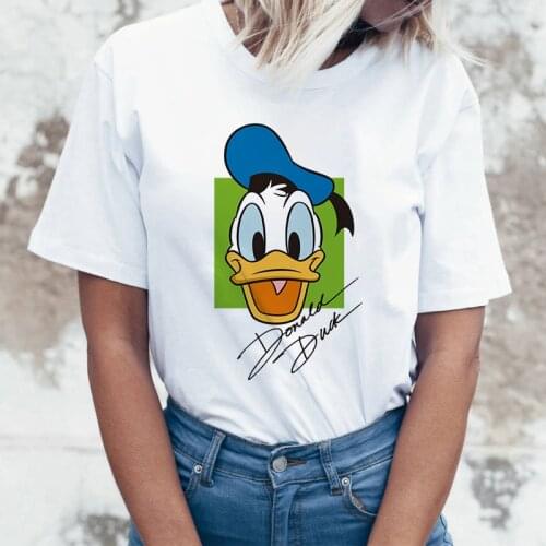 New Cartoon Disney Tshirt Mickey And His Friends Print Tee Shirt Donald Duck Tee Tops Female Clothes Dropship