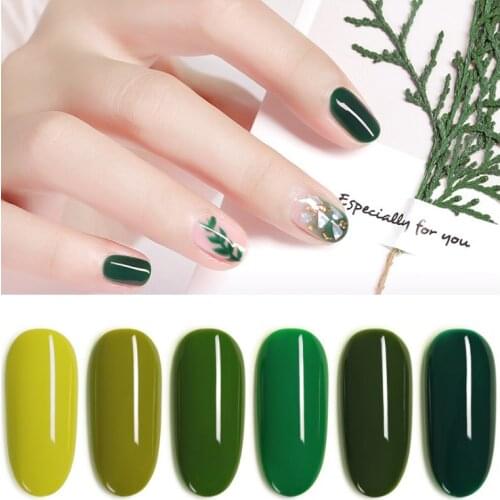 7.3 ML Colors Gel Nail Polish LED UV Gel For Nail Soak Off Nails Gel Lacquer Glitter Hybrid Nail Polish Dark green