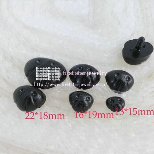 13*15mm/16*19mm/18*24mm black plactic dog toy noses with soft washers for doll accessories