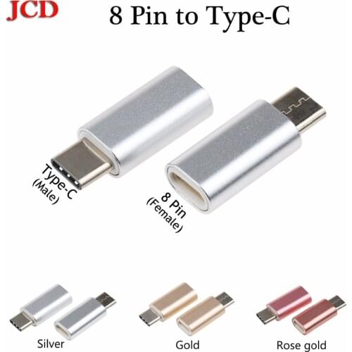 JCD New 8 Pin Feamle to Type-c Male Adapter USB C Cable Converter Charging Type c Connector Adapter 8Pin to Type-C male