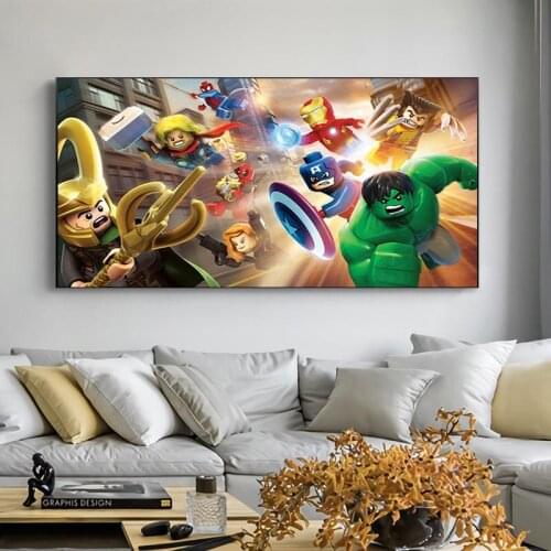 Superhero Anime Canvas Painting Cartoons Posters and Prints Nordic Kids Decorative Wall Art Picture Children Bedroom Decoration