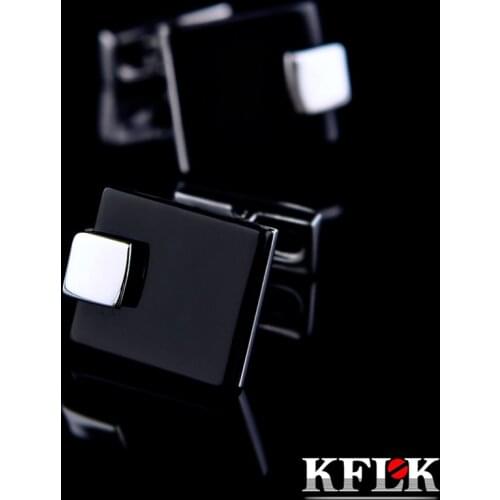 KFLK Jewelry French shirt Fashion cufflinks for mens Brand Black Cuff link Wholesale Wedding Button High Quality guests