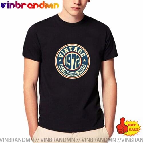 Classic Retro 70s Clothing Vintage 1972 All Original Parts T shirts Fathers day Idea Gift Tee for Papa Dad Bro Birthday Apparel