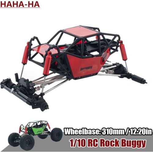 310mm Wheelbase Rock Buggy Chassis With Tube Roll Cage for 1/10 RC Crawler Car Traxxas TRX4 Axial SCX10 90046