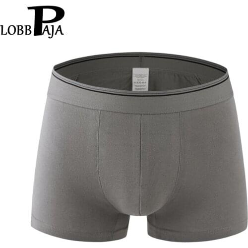 LOBBPAJA Wholesale Lot 5 pcs Men Underwear Solid Spandex Cotton U Convex Designer Boxers Male Shorts Underpants