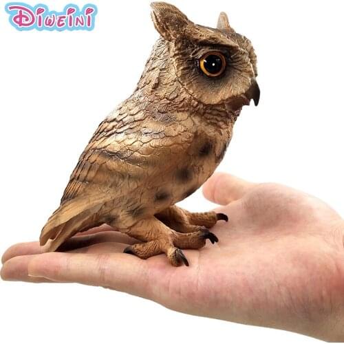 Simulation Forest Owl bird Animal Model Plastic figure home decor fairy garden decoration accessories modern Figurine statue toy