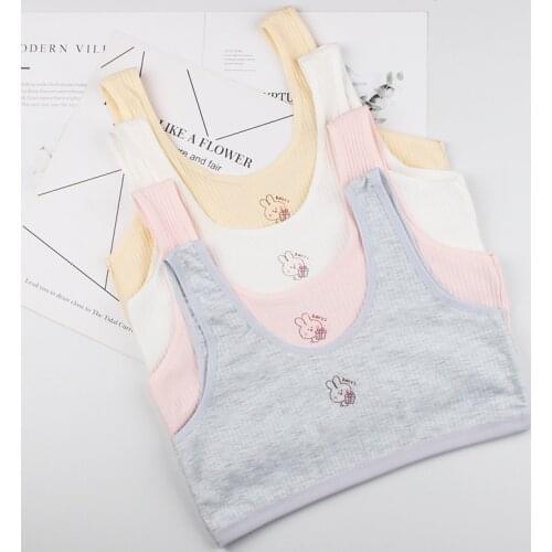 New Children Hipster Girl Bra 8-16 Years Breast Care Cotton Teens Teenage Underwear No chest pad summer Kids vest Bra