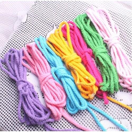 Wholesale 4-4.5MM 10m/lot Mixed Colors 8 Braided Cotton Cord Twisted Rope DIY Handmade Woven Rope Jewelry Findings Accessories