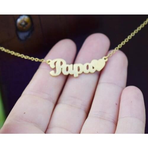 European And American Stainless Steel Letter Necklace "I Love Dad" Fathers Day Gift