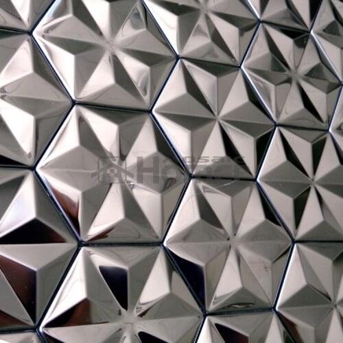 Sheet size 12x12", self adhensive stainless steel metal mosaic tiles wall tiles kitchen backsplash HME8011