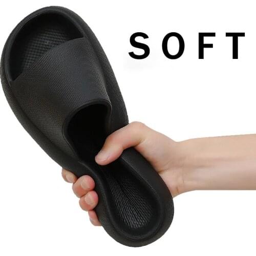 Summer Beach Sandals Women Bathroom Shoes Fashion Men Slippers Thick Platform Slippers Mute Eva Soft Indoor Home Slides Non-Slip