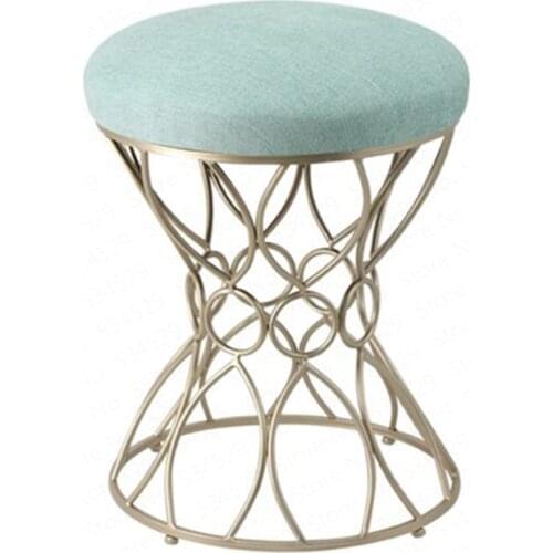 Simple modern makeup chair Nordic dressing table stool Princess wrought iron dressing stool beauty massager stool nail chair