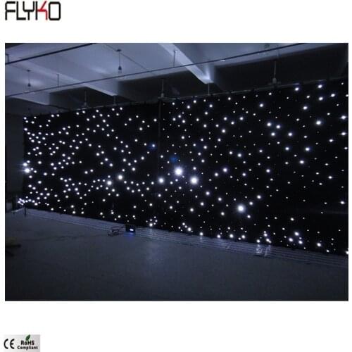 Backlit led curtain star curtain 4x6m single white DMX function wedding decoration in door