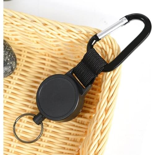 Tactical Keychain Wire Rope Retractable Key Holder Outdoor Camping Telescopic 60CM Heavy Duty Key Ring