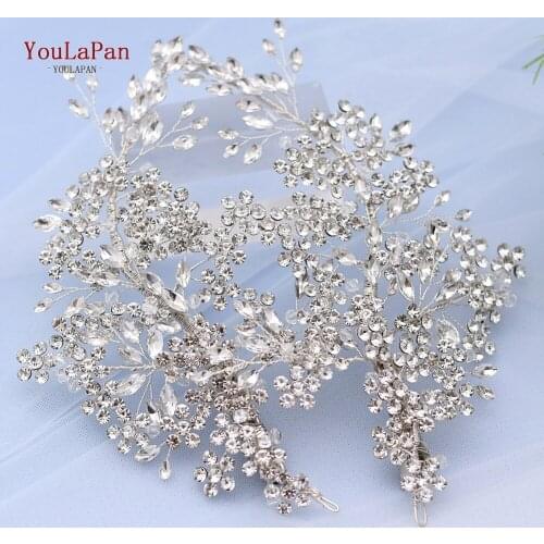 TOPQUEEN HP253 Luxury crystal wedding hair jewelry bridal accessories wedding hair vine clip wedding tiara Bridal headband