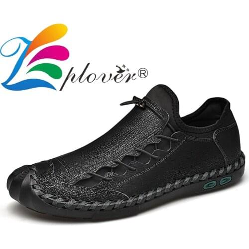 Big Size Men Casual Shoes Genuine Leather Shoes For Men Breathable Trendy Male Shoes Leather Soft-Soled Man Loafers Zapatillas