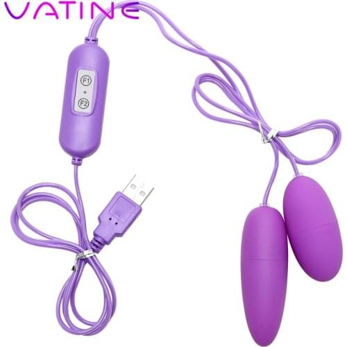 VATINE Vibrators USB Double Vibrating Eggs 12 Frequency Multispeed 2 Shapes Sex Toys for Women Female Adult Products