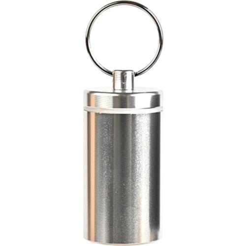 Waterproof Portable Tablets Container Case Keychain Pill Holder Fob Aluminum Outdoor Camping Emergency Box