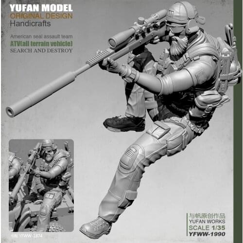 Yufan Model 1/35 Resin Figure Us Sniper Resin Soldier Unmounted Yfww-1990