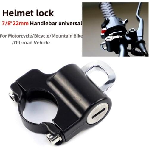 Anti-theft Helmet Lock Security For 7/8'' 22mm Handlebar fit Honda Yamaha Kawasaki Motorcycle bike Mountain bike Motocross