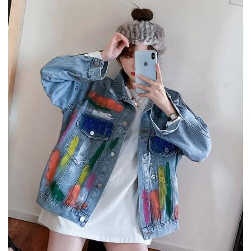Girly Style Jacket Female 2021 Spring and Autumn New Loose Casual Denim all-match Jacket Foreign Style Denim Jacket