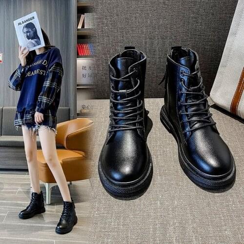 Martin boots womens 2021 autumn and winter new fashion Korean version British back zipper womens shoes short boots