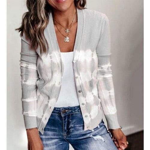 Women Cardigan Autumn Coat Stripe Patchwork Knit Cardigans Long Sleeve Buttons Sweater Vintage Top Casual Кардиган Женский 4