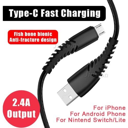 1.2M Solid Type-C Fast Charing USB Cable Universal For iPhone Android Phone For Nintendo Switch Nintend Lite Mini Game Console