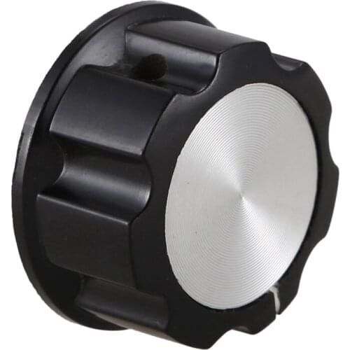 1Pc Silver Tone Top Potentiometer Volume Control Rotary Knobs 6Mm Shaft Hole