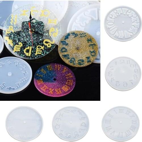 1Pc Silicone Clock Mold Epoxy Resin Tray Mold DIY Clock Craft Making Jewelry Accessories Clay Cement Silicon Clock Mould