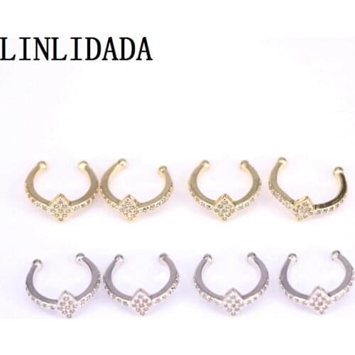 10Pairs,CZ Crystal for Women No Pierced Ear Clips Ear Cuff Simple C Shaped Earring Earcuffs