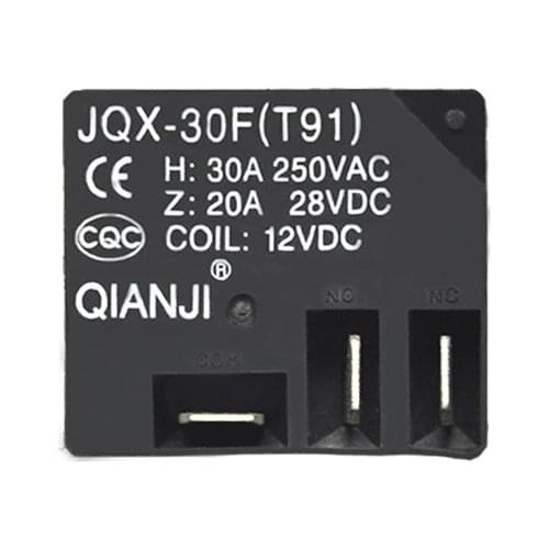 10Pcs/Lot JQX-30F DC12V 3 PIN Miniature Electromagnetic Relay 30A 250VDC/ 20A 28VDC Power Relay