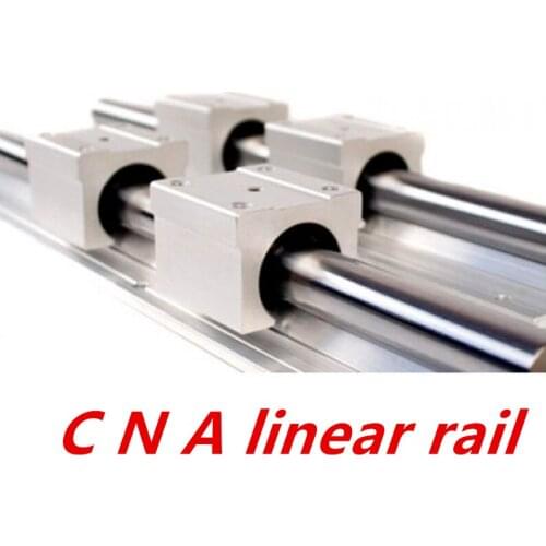 12mm linear rail SBR12 800mm supporter rails 2 pcs + 4 pcs SBR12UU blocks for CNC for 12mm linear shaft support rails