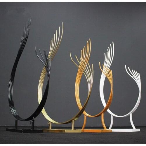 2pcs New wedding props peacock flower curved table flower celebration party background decoration stage T station route guidance