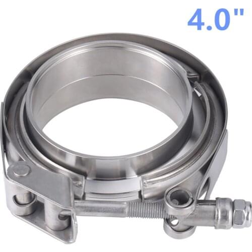 4 inch Quick V band Clamp Male/Female Flange Kit Stainless Steel V-band Turbo Exhaust Pipes Car Accessories