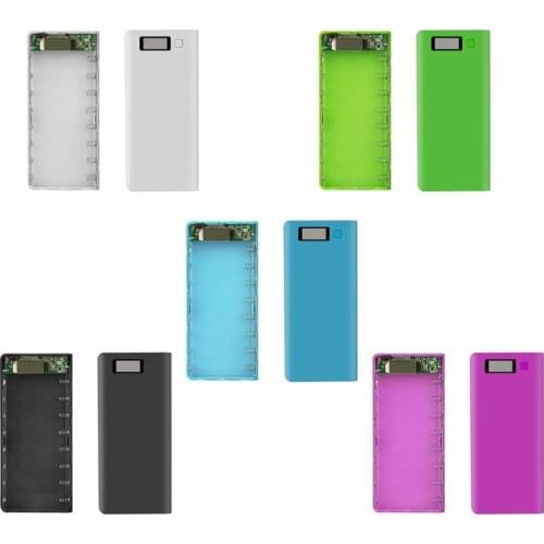 8*18650 Battery Holder Dual USB Power Bank Battery Box Mobile Phone Charger DIY Shell Case Charging Storage Case
