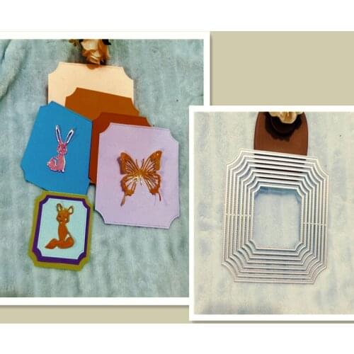 8 sets, square frame, bottom plateMetal Cutting Dies for DIY Scrapbooking Album Paper Cards Decorative Crafts Embossing Die Cuts