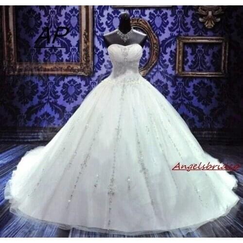 ANGELSBRIDEP Vestido De Noiva Fashion Ball Gown Wedding Dresses Sexy Sweetheart Tiered Full-Length Formal Bridal Gown Plus Size