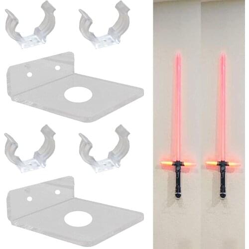 AUXPhome (2 Pack) Clear Acrylic Display Stand for Light Saber FX Master Replicas Graflex LED Light Swords Double Blade