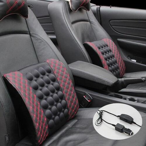 Car Electric Massage Back Cushion for Car Seat Support Health Care Lumbar Pad Auto Back Pillow leather Auto Seat Back Support