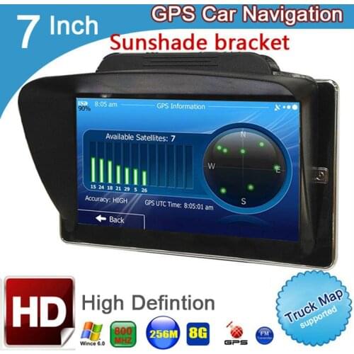 7 inch 800*480 Spain Bluetooth AVIN truck vehicle GPS Navigation MTK win CE 6.0 800Mhz FM DDR3 256M 8GB CE6.0 car gps navigator